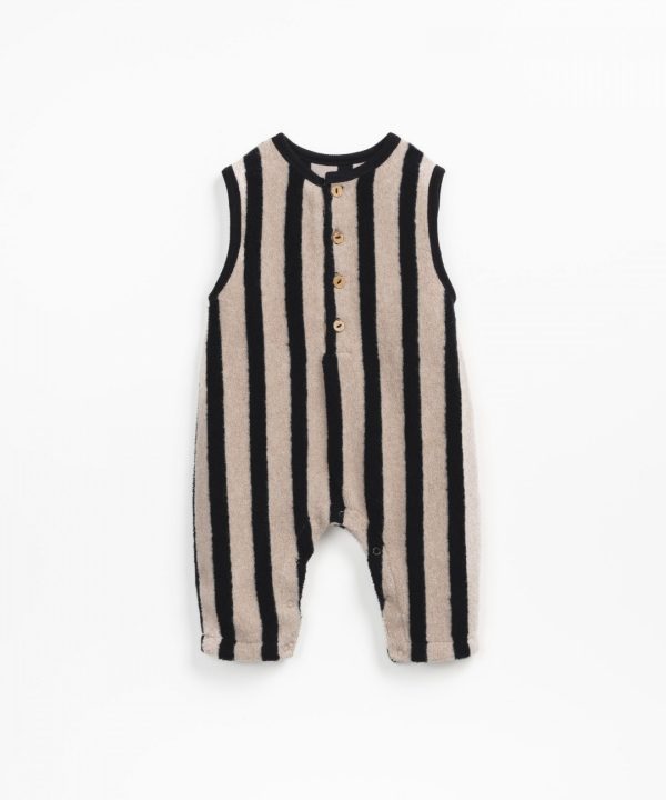 PLAY UP 6 STRIPED PLUSH JUMPSUIT SENZA MANICHE F/W24
