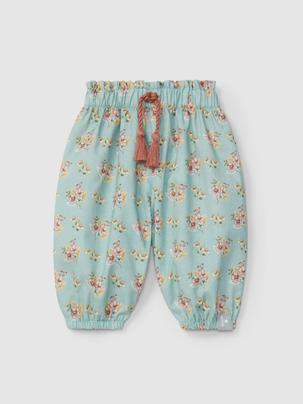 SNUG_FLORAL PRINT PULL-UP PANTS